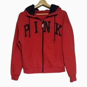 Victoria's Secret PINK Full Zip Sherpa Hoodie Size M